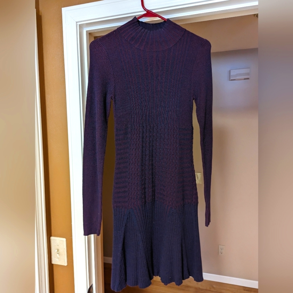 Lacoste Zig Zag Stitch Sweater Dress